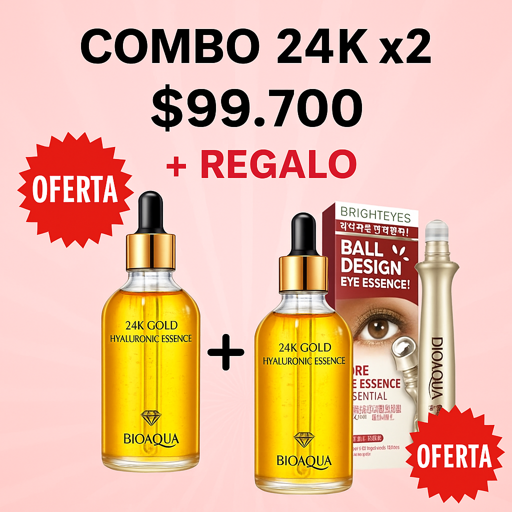 SERUM 24K X2 + CONTORNO ROLL ON BIOAQUA