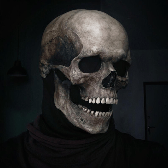 Máscara calavera mandíbula movimiento